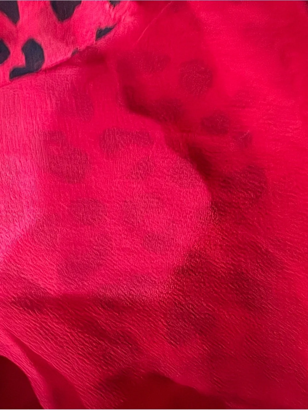 Chico's Red and Black Leopard Tie-Neck Blouse US 12-14